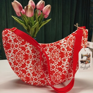 Matyó hímzés mintás moonbag - táska & tok - kézitáska & válltáska - vállon átvethető táska - Meska.hu
