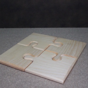 Puzzle edényalátét és poháralátét szett (tömör juharfa) - otthon & életmód - konyhafelszerelés, tálalás - tálalás - tányér- és poháralátét - Meska.hu
