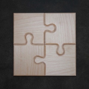Puzzle edényalátét és poháralátét szett (tömör juharfa) - Meska.hu