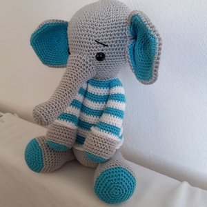 Elefánt-  csíkos - játék & sport - plüssállat & játékfigura - elefánt - Meska.hu