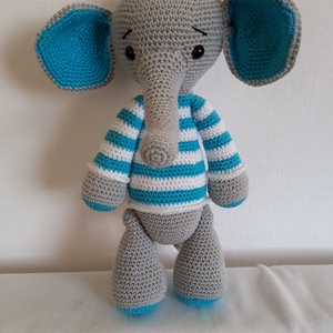 Elefánt-  csíkos - játék & sport - plüssállat & játékfigura - elefánt - Meska.hu