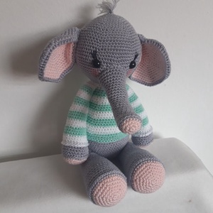Elefánt-  csíkos - játék & sport - plüssállat & játékfigura - elefánt - Meska.hu