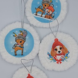 Karácsonyi díszek 3 db - karácsony - karácsonyi lakásdekoráció - karácsonyfadíszek - Meska.hu