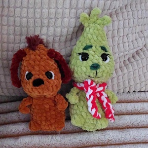 Horgolt Grincs bébi és Max, a kutyája 2pár - játék & sport - plüssállat & játékfigura - manó - Meska.hu