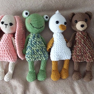 4 db horgolt figura  együtt - 22 cm - Meska.hu