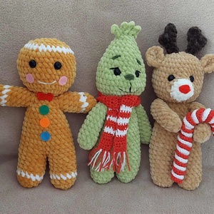 3 karácsonyi figura - mintaleírás PDF formátumban, DIY (Csináld magad), Szabásminta, útmutató, Horgolási minta, Horgolás, Varrás, MESKA