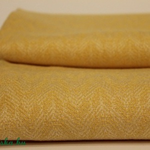 Gyapjúszövet. Sárga mintás gyapjúszövet - kellékek & szerszámok - méteráru - szövet - Meska.hu