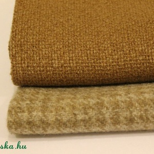 Gyapjúszövet. Kockás és barna szövet. Textilcsomag. - kellékek & szerszámok - méteráru - anyagcsomag - Meska.hu