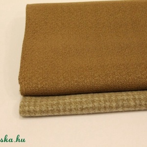Gyapjúszövet. Kockás és barna szövet. Textilcsomag. - kellékek & szerszámok - méteráru - anyagcsomag - Meska.hu