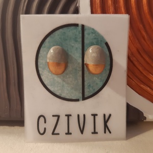 Ovális beton fülbevaló - ékszer - fülbevaló - pötty fülbevaló - Meska.hu