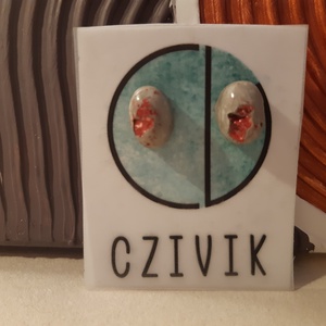Ovális beton fülbevaló - ékszer - fülbevaló - pötty fülbevaló - Meska.hu