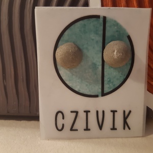 Félgömb beton fülbevaló - ékszer - fülbevaló - pötty fülbevaló - Meska.hu