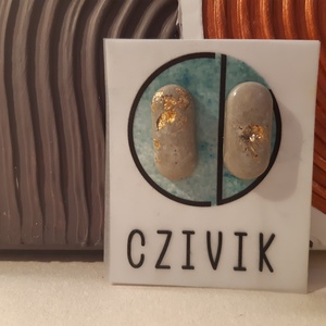 Ovális beton fülbevaló vol.2 - ékszer - fülbevaló - pötty fülbevaló - Meska.hu