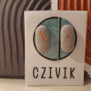 Ovális beton fülbevaló vol.2 - ékszer - fülbevaló - pötty fülbevaló - Meska.hu