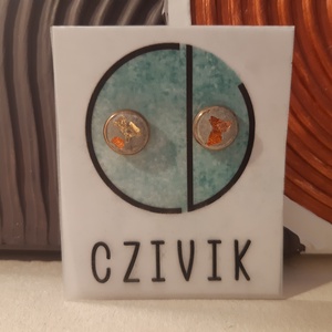Kör beton fülbevaló rose gold színű foglalattal - ékszer - fülbevaló - pötty fülbevaló - Meska.hu
