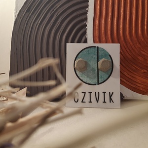 Sokszög alakú beton fülbevaló - ékszer - fülbevaló - pötty fülbevaló - Meska.hu