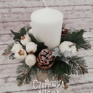 Karácsonyi gyertyás asztaldísz  - Meska.hu