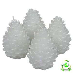 Kontúrozott toboz gyertya nagy 70x95 mm - fehér, Kellékek & szerszámok, Dekorációs gyertya, Dekorációs kellékek, , MESKA