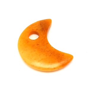 Kvarc sárga medál átfúrt félhold 30mm, Ékszer, Nyaklánc, Medál, , MESKA