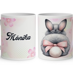 Névvel kérhető - Cuki Nyuszi popsi mintás bögre, Otthon & Életmód, Konyhafelszerelés, tálalás, Tálalás, Bögre & Csésze, , MESKA