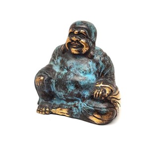 Réz figura nevető Buddha antik 8x7cm - Meska.hu