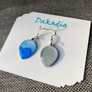 Kék levélke - ékszer - fülbevaló - lógó fülbevaló - Meska.hu