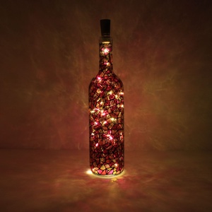 Kézzel festett, egyedi díszüveg LED világítással, Otthon & Életmód, Dekoráció, Asztal és polc dekoráció, Díszüveg, Festett tárgyak, MESKA