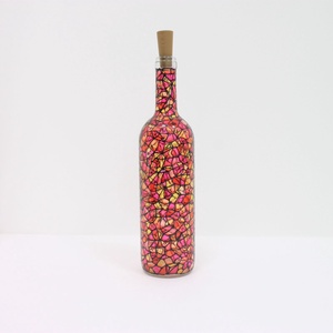 Kézzel festett, egyedi díszüveg LED világítással - otthon & életmód - dekoráció - asztal és polc dekoráció - díszüveg - Meska.hu