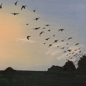 Költözés  akril festmény  30 x 40 cm  vászon - művészet - festmény - akril - Meska.hu