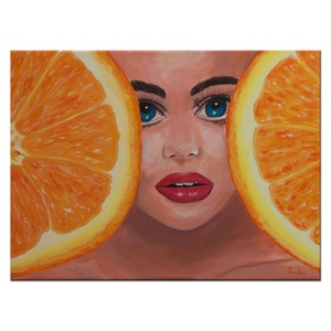 Narancs arc � akril festmény � 30 x 40 cm � vászon, Művészet, Festmény, Akril, Festészet, MESKA