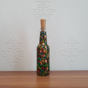 Kézzel festett, egyedi díszüveg LED világítással - otthon & életmód - dekoráció - asztal és polc dekoráció - díszüveg - Meska.hu