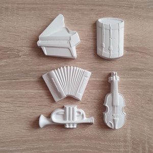 Festhető gipsz figura csomag - hangszerek, DIY (Csináld magad), Egységcsomag, Gipszöntés, MESKA