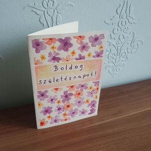 Boldog születésnapot! akvarell képeslap  10 x 15 cm - otthon & életmód - papír, írószer - ajándékozás kellékei - képeslap, üdvözlőlap - Meska.hu