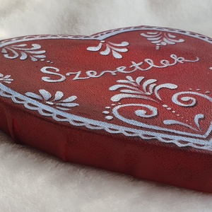Mézeskalács szív  akril festmény  15 x 15 cm  vászon - művészet - festmény - akril - Meska.hu