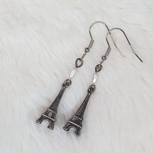 Eiffel-torony medálos fülbevaló, Ékszer, Fülbevaló, Lógó fülbevaló, Ékszerkészítés, MESKA