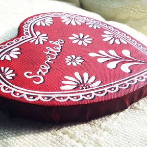 Mézeskalács szív  akril festmény  15 x 15 cm  vászon - művészet - festmény - akril - Meska.hu