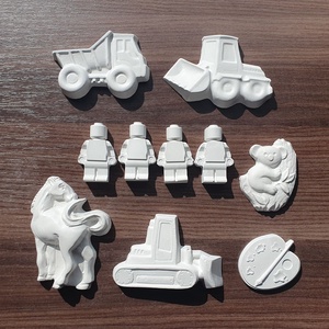 Festhető gipsz figura csomag - 10 db - vegyes (munkagépek, Lego, ló, paletta, koala), DIY (Csináld magad), Egységcsomag, Gipszöntés, MESKA