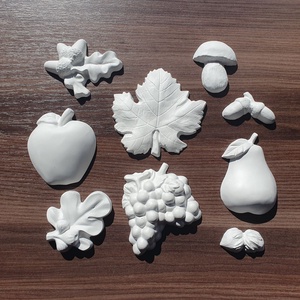  Festhető gipsz figura csomag - 9 db - ősz (alma, körte, szőlő, gomba, levelek, makk), DIY (Csináld magad), Egységcsomag, Gipszöntés, MESKA