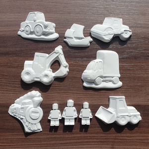  Festhető gipsz figura csomag - 10 db - vegyes (munkagépek, autó, Lego, hajó), DIY (Csináld magad), Egységcsomag, Gipszöntés, MESKA