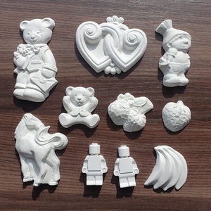 Festhető gipsz figura csomag - vegyes - 10 db (Lego, maci, ló, gyümölcs, manó), DIY (Csináld magad), Egységcsomag, Gipszöntés, MESKA