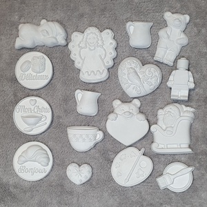 Festhető kreatív gipsz figura csomag (karácsony) - 16 db, DIY (Csináld magad), Egységcsomag, Gipszöntés, MESKA