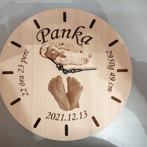 Egyedi falióra, Otthon & Életmód, Dekoráció, Fali és függő dekoráció, Falióra & óra, Famegmunkálás, Gravírozás, pirográfia, MESKA