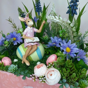 Húsvéti nyuszilány - otthon & életmód - dekoráció - asztal és polc dekoráció - asztaldísz - Meska.hu