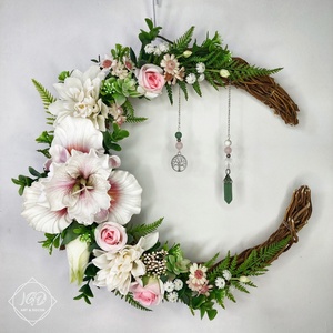 Fehér elegancia, Otthon & Életmód, Dekoráció, Ajtó- és ablak dekoráció, Ajtódísz & Kopogtató, Virágkötés, Ékszerkészítés, MESKA