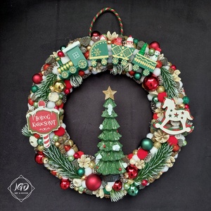 Karácsonyi varázs, Karácsony, Karácsonyi lakásdekoráció, Karácsonyi ajtódíszek, Virágkötés, MESKA