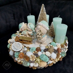 Mackók karácsonya - karácsony - adventi díszek - adventi asztaldísz - Meska.hu