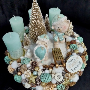 Mackók karácsonya - karácsony - adventi díszek - adventi asztaldísz - Meska.hu