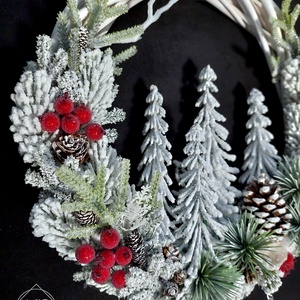 Havas téli erdő - karácsony - karácsonyi lakásdekoráció - karácsonyi ajtódíszek - Meska.hu