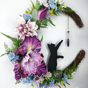 Cicás holdkoszorú - otthon & életmód - dekoráció - ajtó- és ablak dekoráció - ajtódísz & kopogtató - Meska.hu