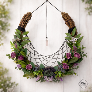 Fekete-zöld álomdísz, Otthon & Életmód, Dekoráció, Ajtó- és ablak dekoráció, Ajtódísz & Kopogtató, Csomózás, Virágkötés, MESKA